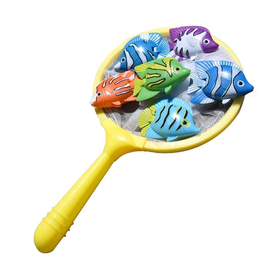 Pool Central 9" Colorful Weighted Fish Catching Water Game in Yellow | 9" x 9" x 1" | Michaels®